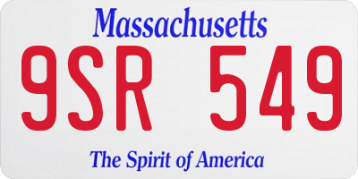 MA license plate 9SR549