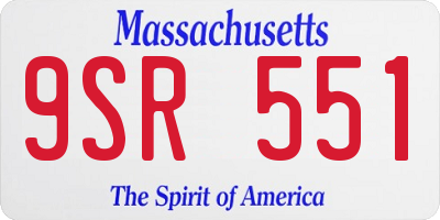 MA license plate 9SR551