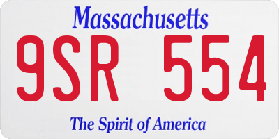MA license plate 9SR554