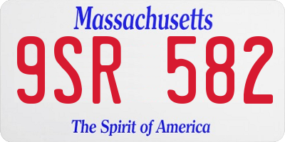 MA license plate 9SR582