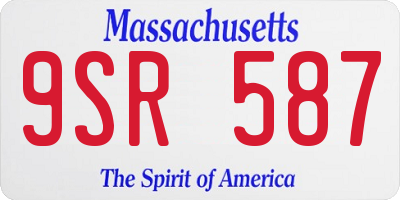 MA license plate 9SR587