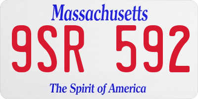 MA license plate 9SR592