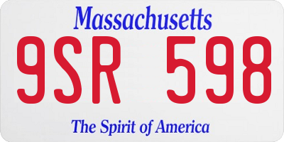 MA license plate 9SR598