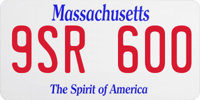 MA license plate 9SR600