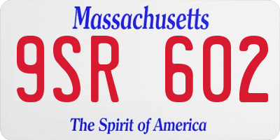 MA license plate 9SR602