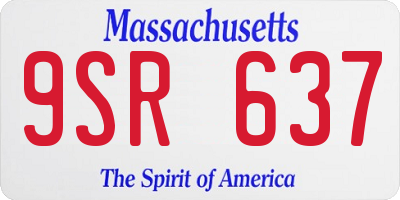 MA license plate 9SR637