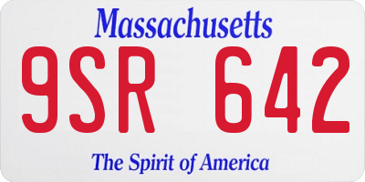 MA license plate 9SR642