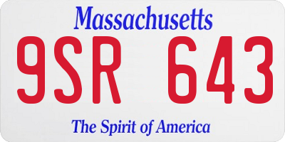 MA license plate 9SR643