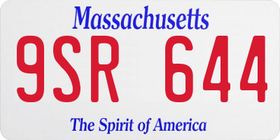 MA license plate 9SR644