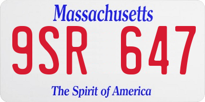 MA license plate 9SR647