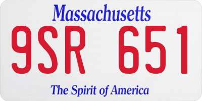 MA license plate 9SR651
