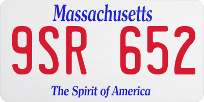 MA license plate 9SR652