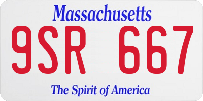 MA license plate 9SR667