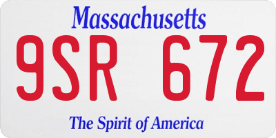 MA license plate 9SR672