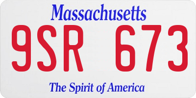 MA license plate 9SR673