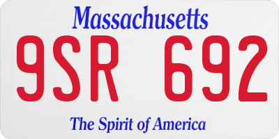 MA license plate 9SR692