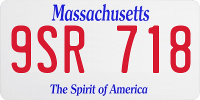MA license plate 9SR718