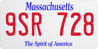 MA license plate 9SR728