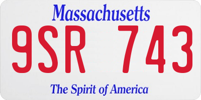 MA license plate 9SR743