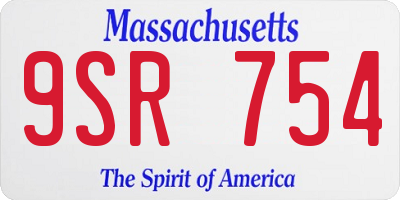 MA license plate 9SR754