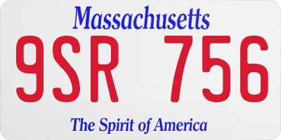 MA license plate 9SR756