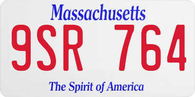 MA license plate 9SR764