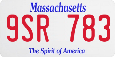 MA license plate 9SR783
