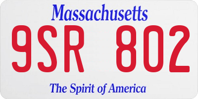 MA license plate 9SR802