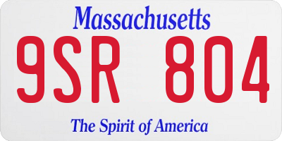 MA license plate 9SR804