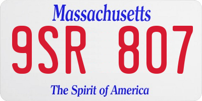 MA license plate 9SR807