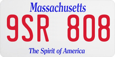 MA license plate 9SR808