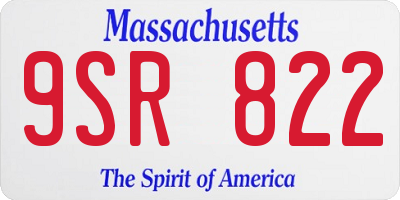MA license plate 9SR822