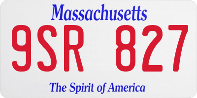 MA license plate 9SR827
