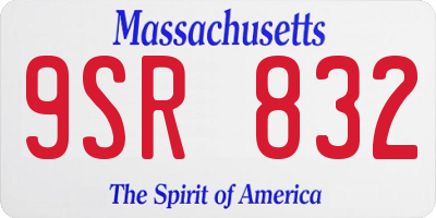 MA license plate 9SR832