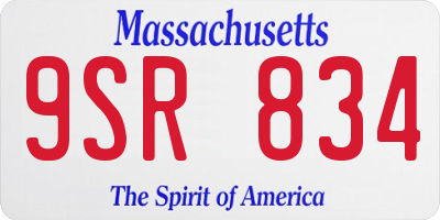 MA license plate 9SR834