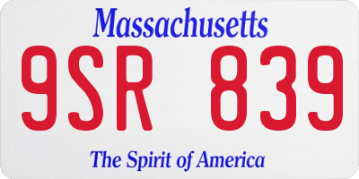 MA license plate 9SR839
