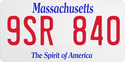 MA license plate 9SR840