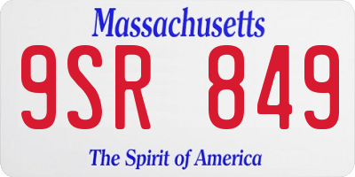 MA license plate 9SR849