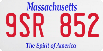 MA license plate 9SR852