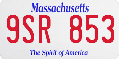 MA license plate 9SR853
