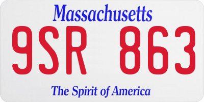 MA license plate 9SR863