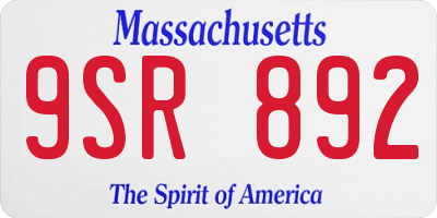 MA license plate 9SR892