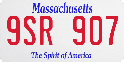 MA license plate 9SR907