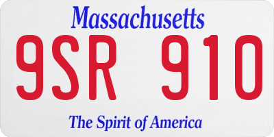 MA license plate 9SR910