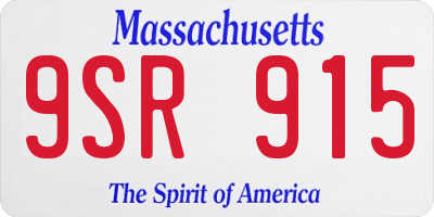 MA license plate 9SR915