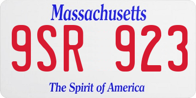 MA license plate 9SR923
