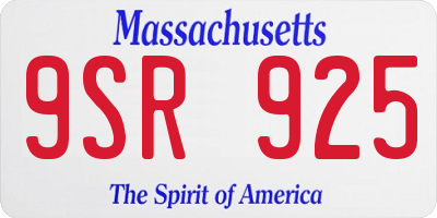MA license plate 9SR925