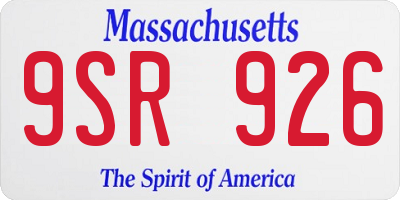 MA license plate 9SR926