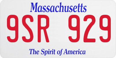 MA license plate 9SR929