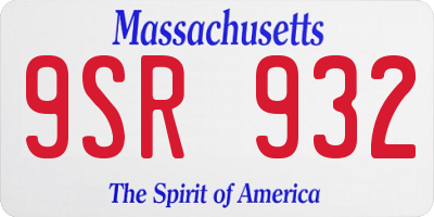 MA license plate 9SR932